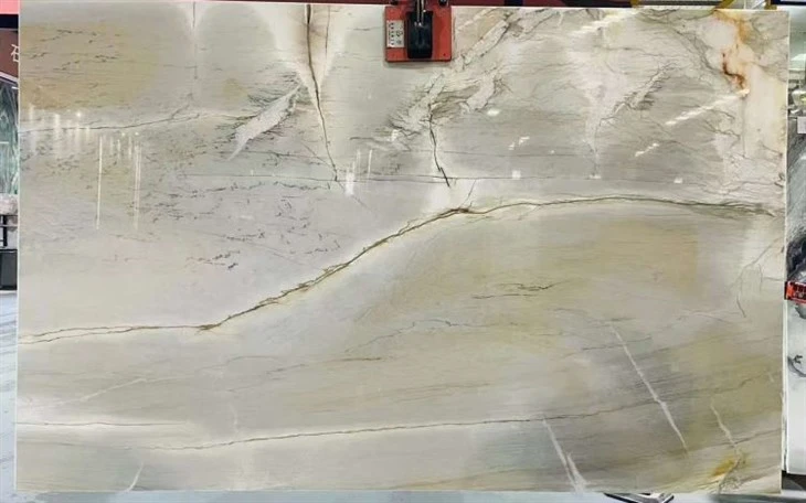 Grey Quartzite with Yellow Veins Slab