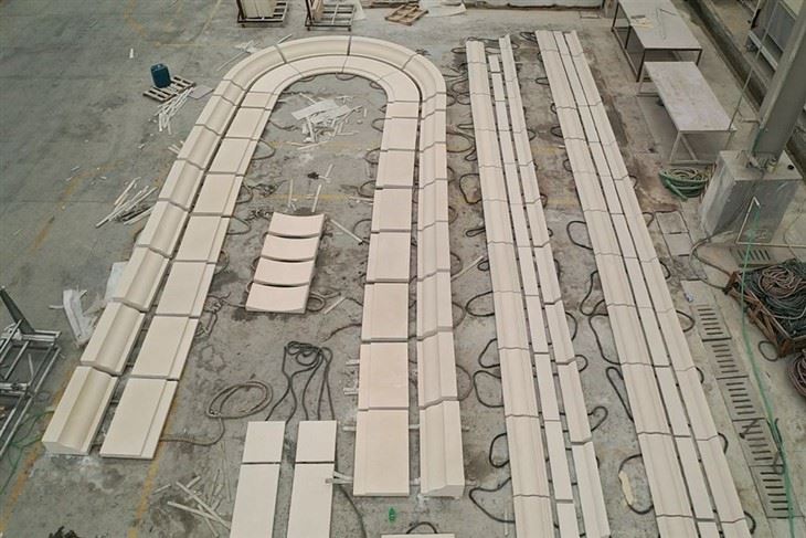 Beige Limestone Arch Column